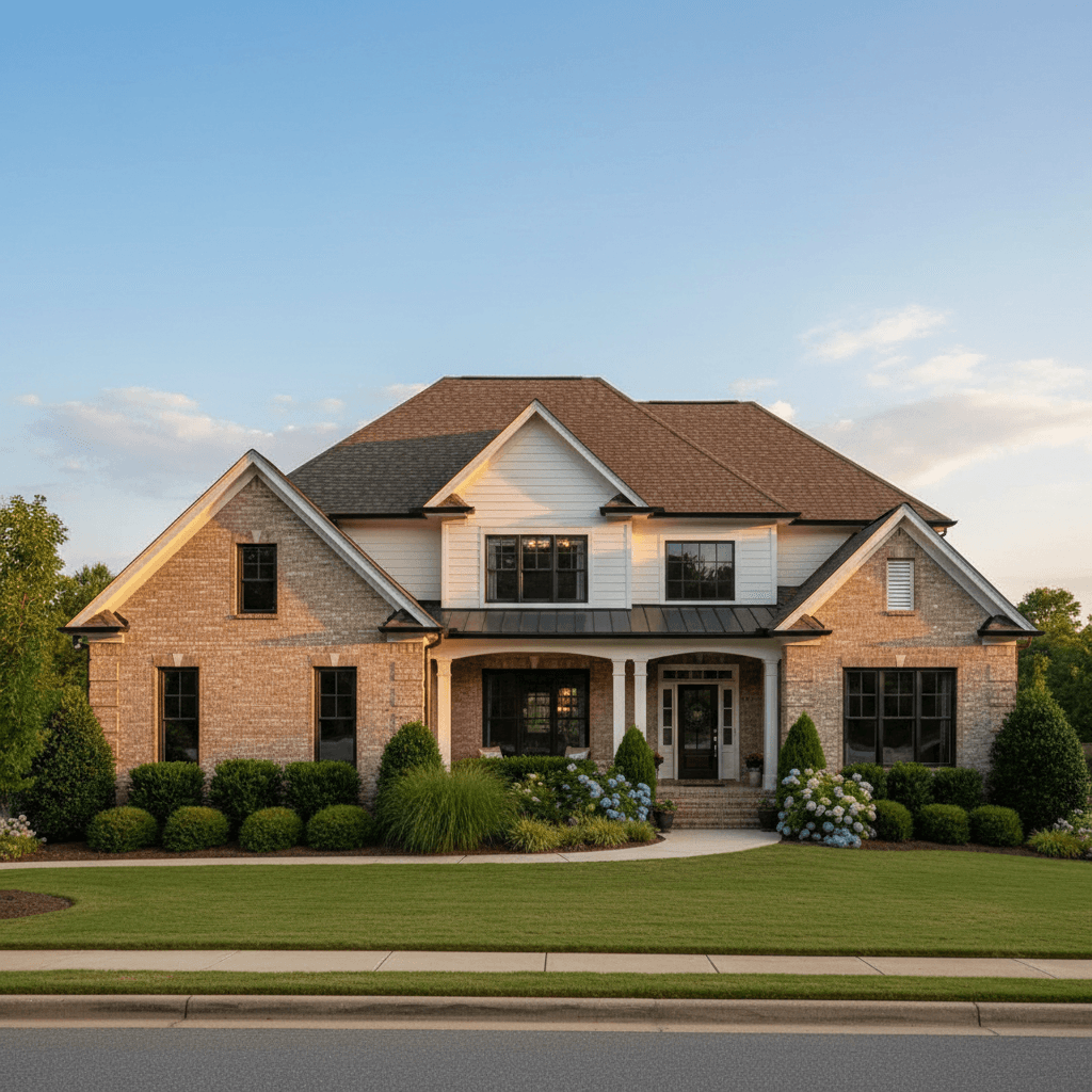 Professionally installed residential roof on Charlotte home
